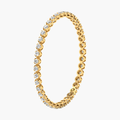 Gold ring with diamonds on a white background