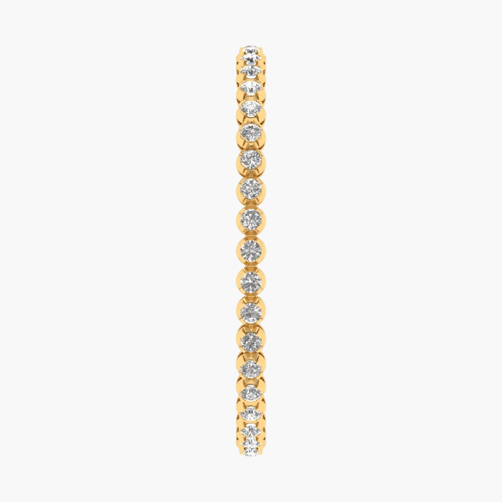 Gold bracelet with clear gemstones on a white background
