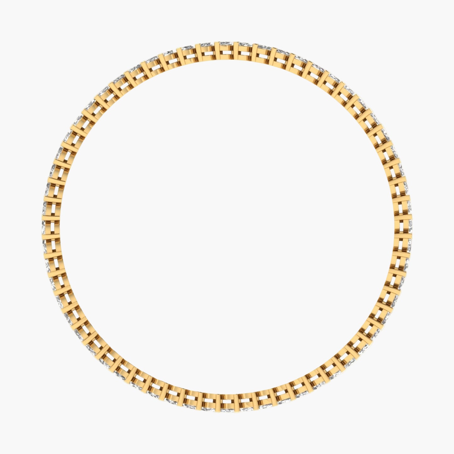 Gold bracelet with a checkered pattern on a white background