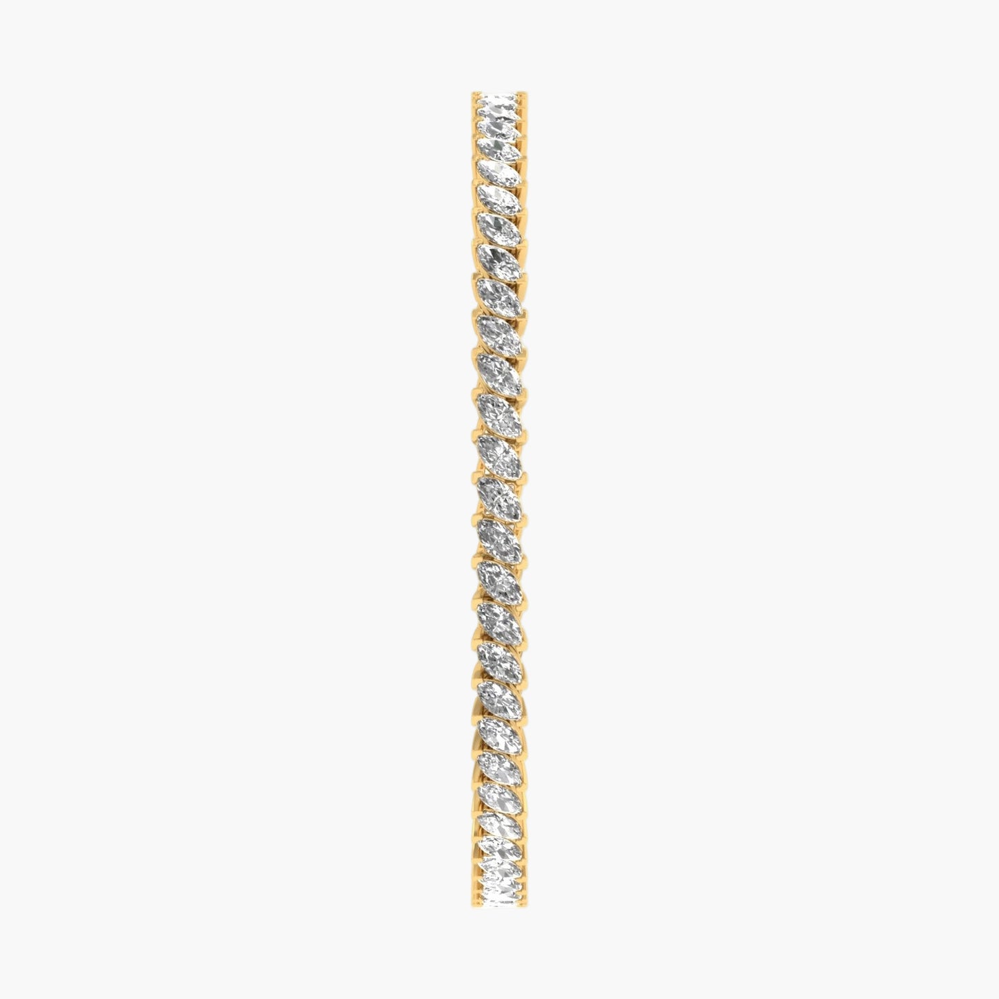 Gold bracelet with diamonds on a white background