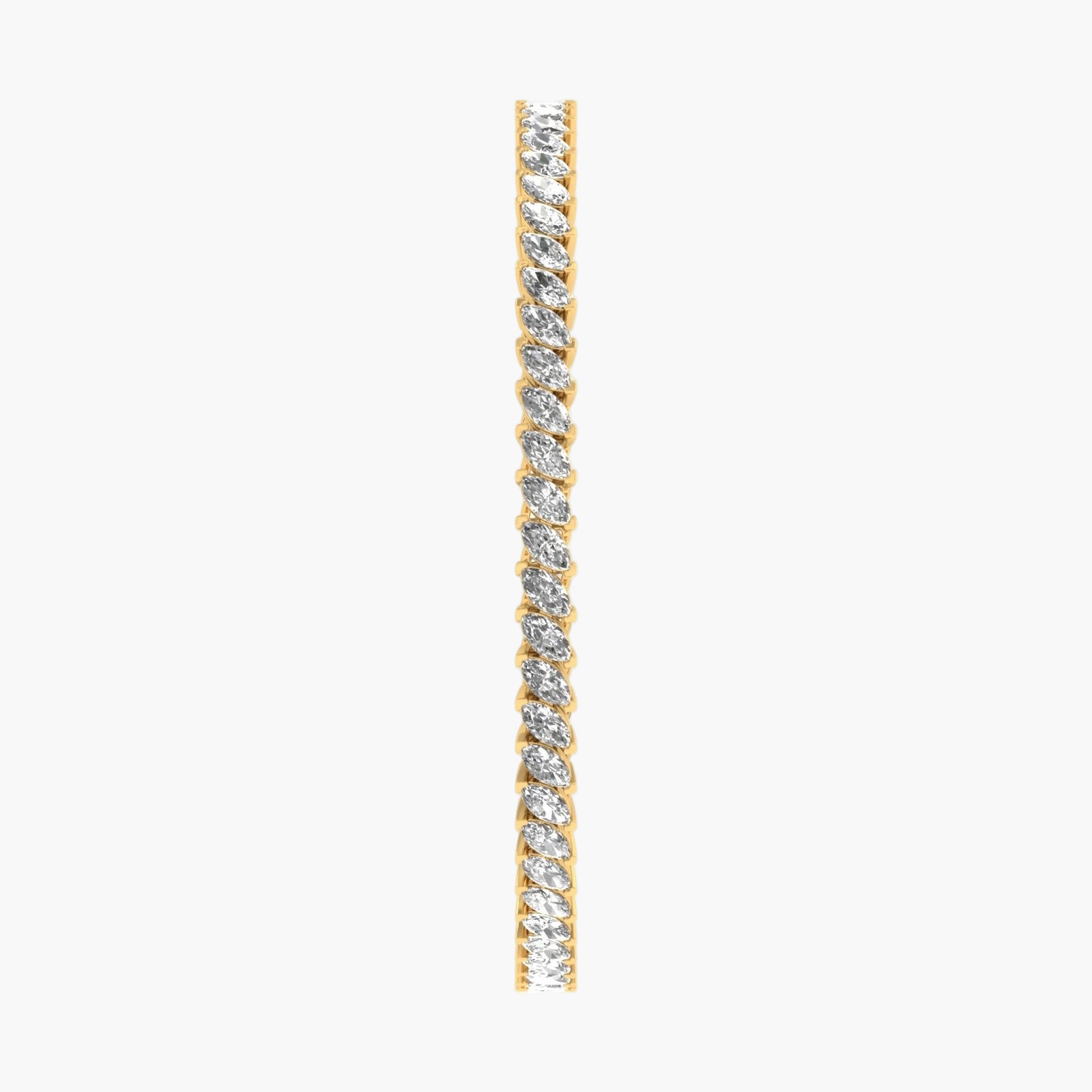 Gold bracelet with diamonds on a white background