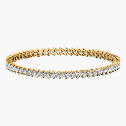 Gold bracelet with diamonds on a white background