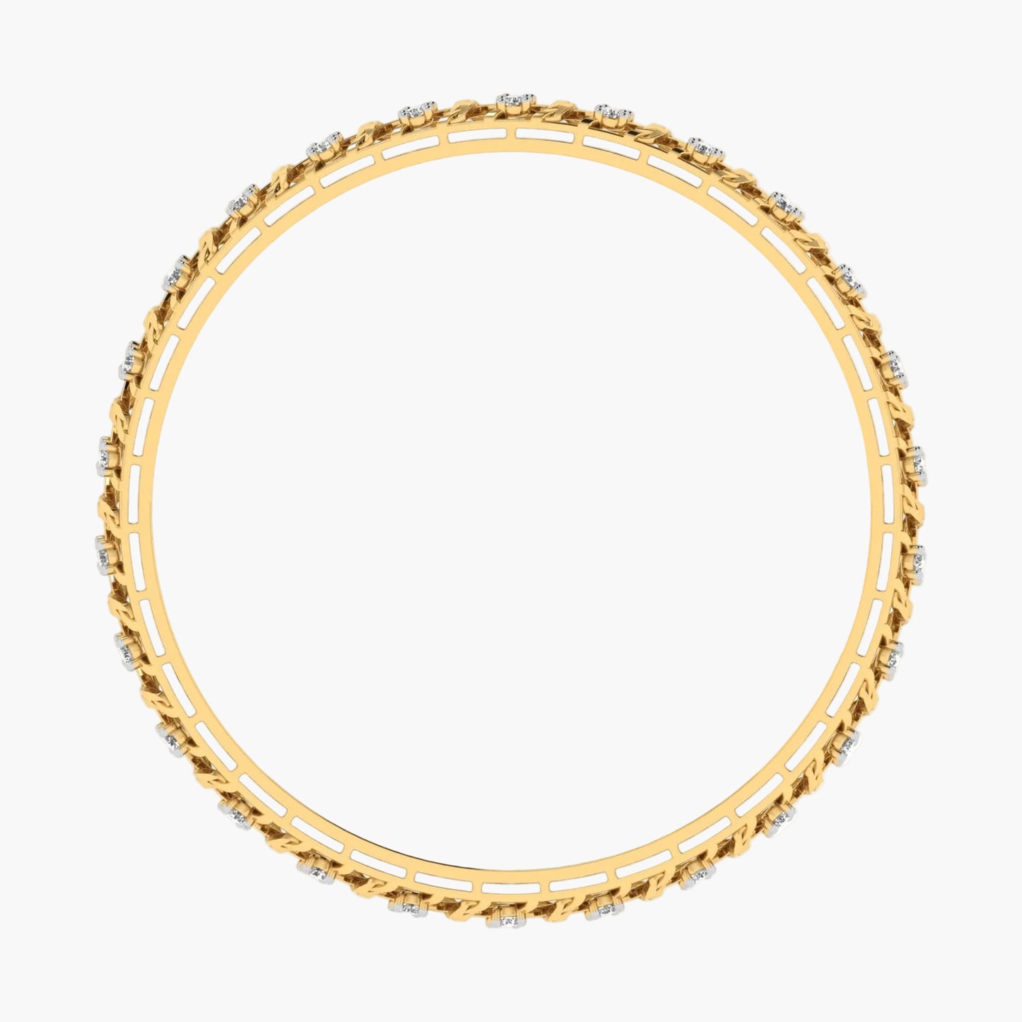 Gold bracelet with small stones on a white background, branded 'Green Lab'.