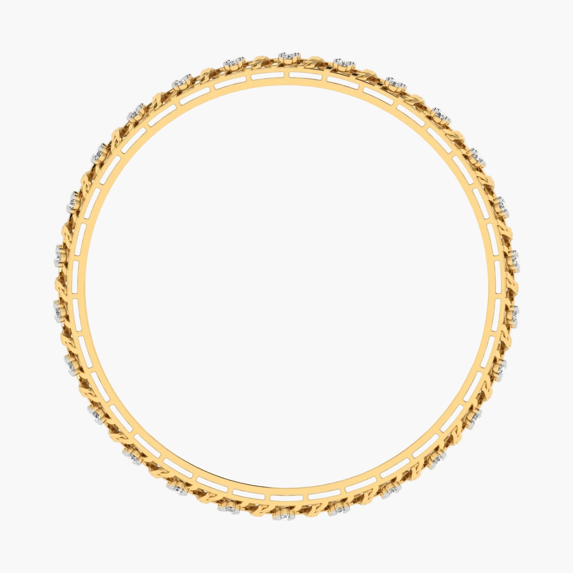 Gold bracelet with small stones on a white background, branded 'Green Lab'.