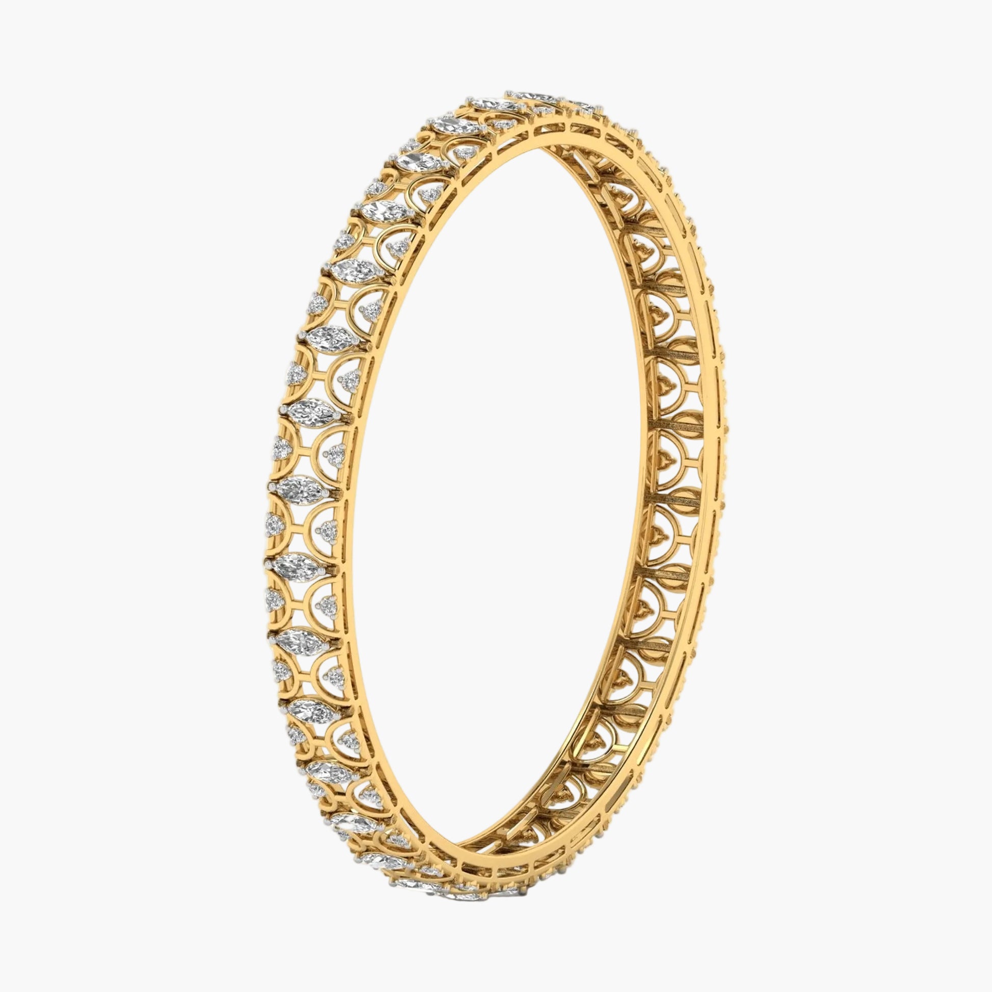 Gold ring with diamond accents on a white background, branded 'Green Lab'.