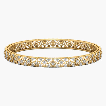 Gold bracelet with diamond accents on a white background