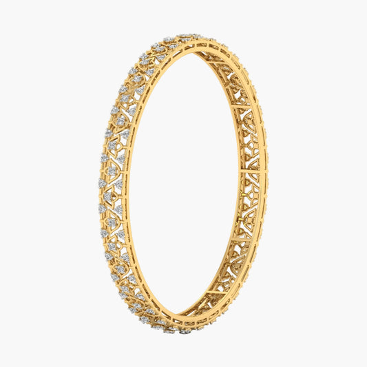 Gold ring with intricate design and diamonds on a white background, branded 'Green Lab'.