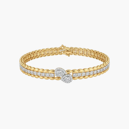 Luxurious Beaded Pave Line Diamond Bracelet