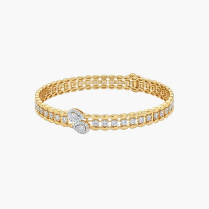 Luxurious Beaded Pave Line Diamond Bracelet