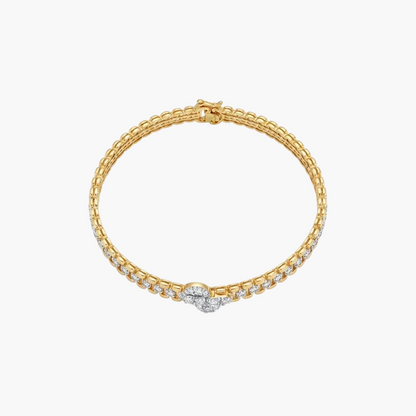 Luxurious Beaded Pave Line Diamond Bracelet