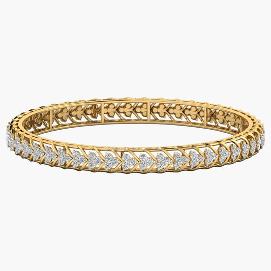 Gold bracelet with diamond accents on a white background
