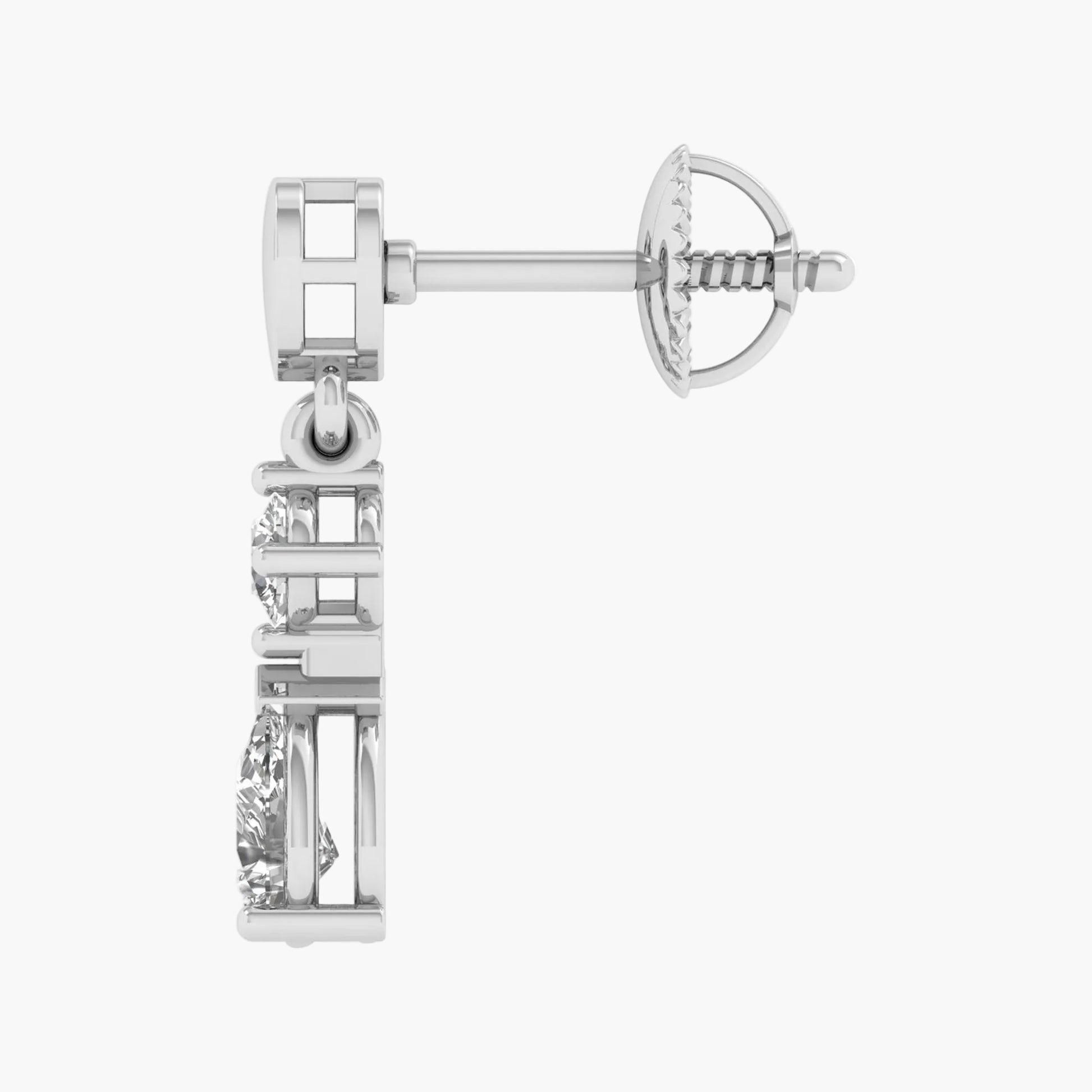 Diamond earring with a white background