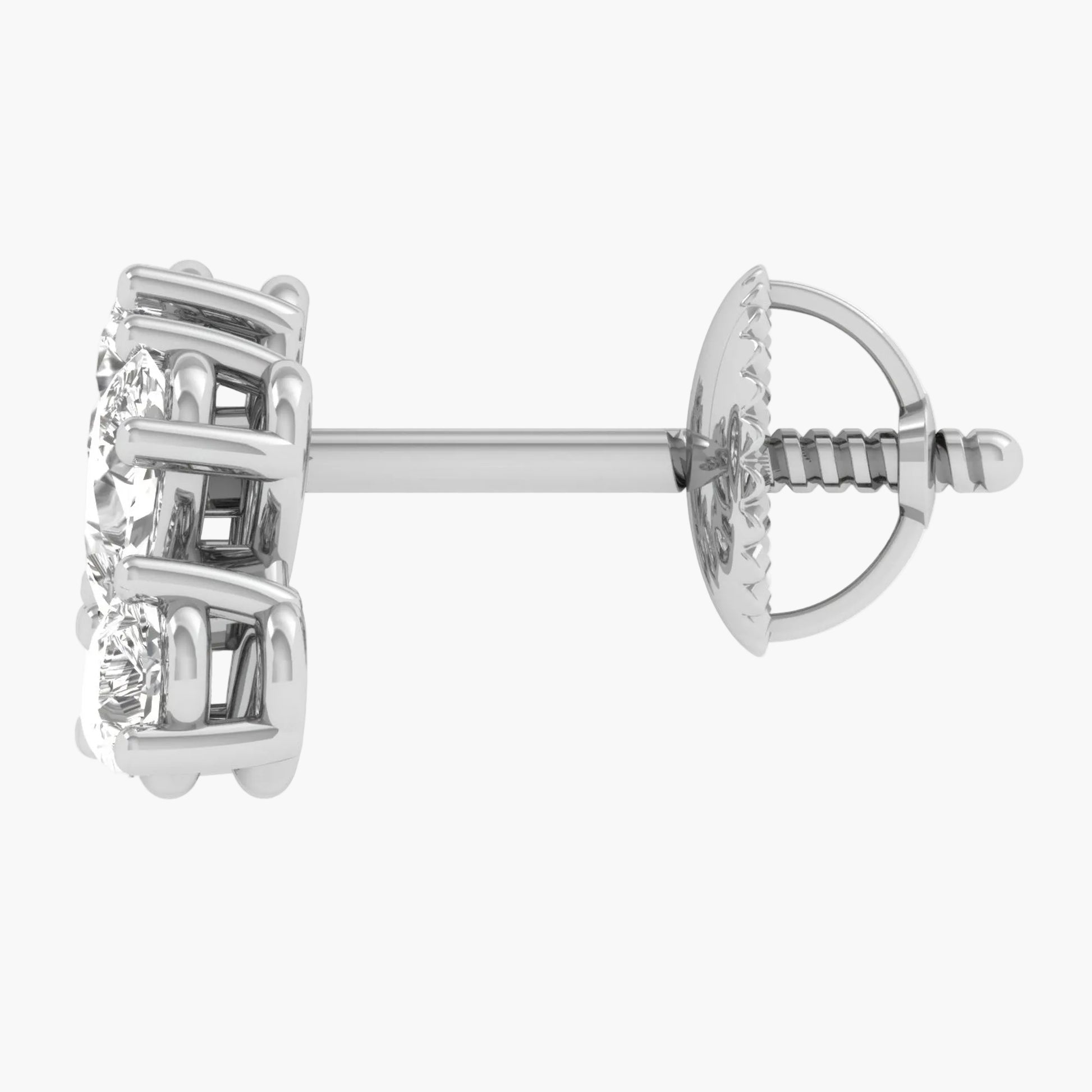 Diamond stud earrings on a white background