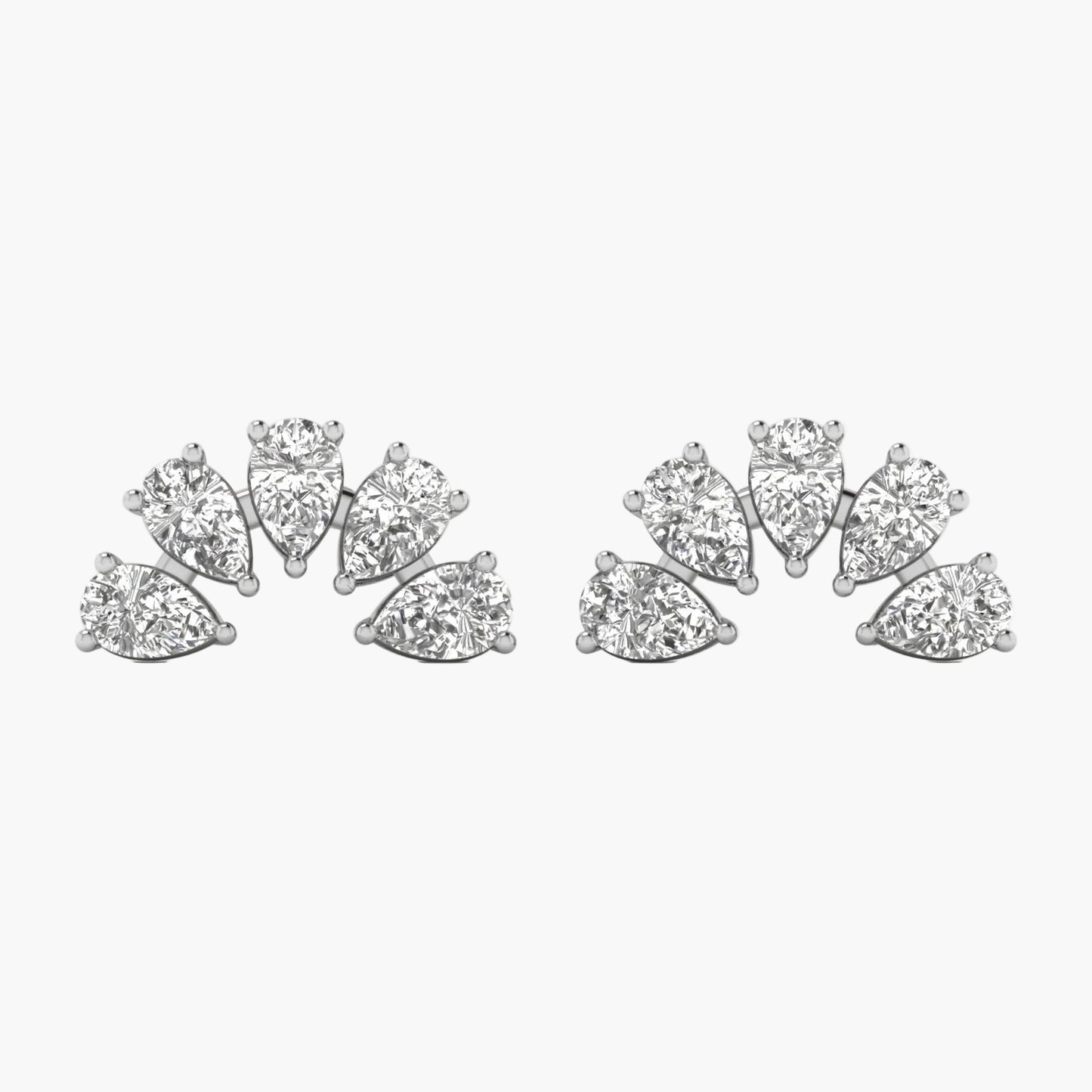 Pair of diamond stud earrings on a white background