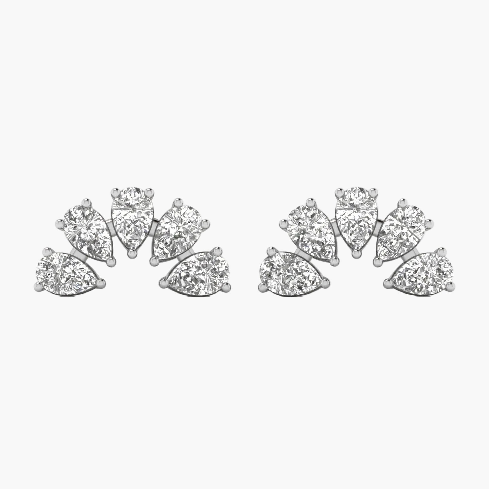 Pair of diamond stud earrings on a white background
