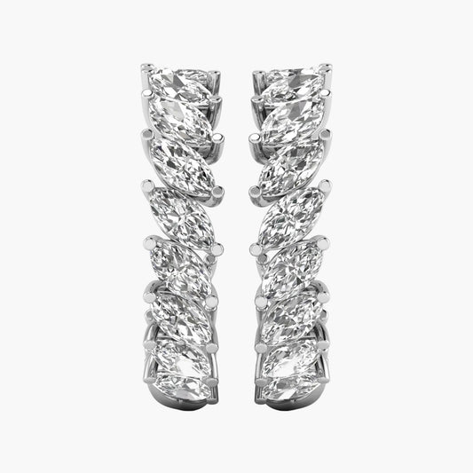 Pair of diamond earrings on a white background