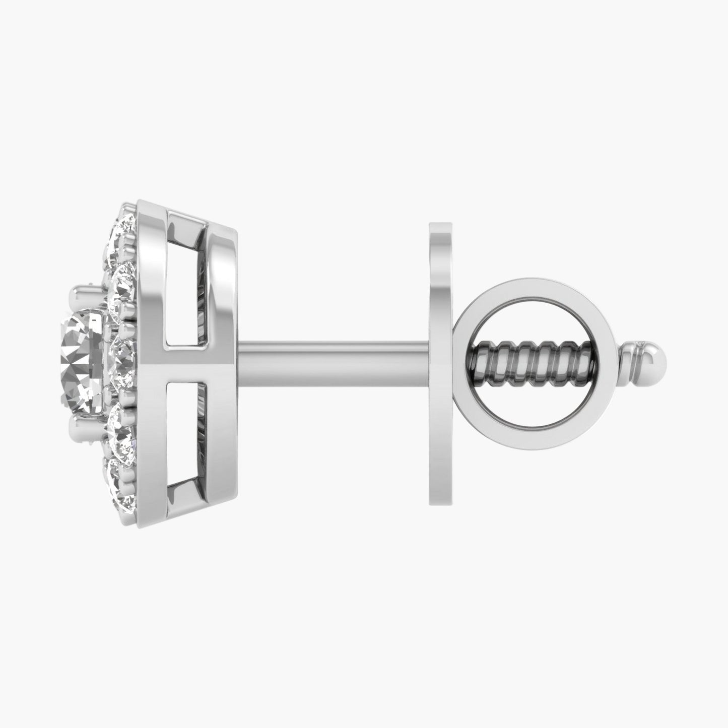 True Union Round Halo Diamond Earrings