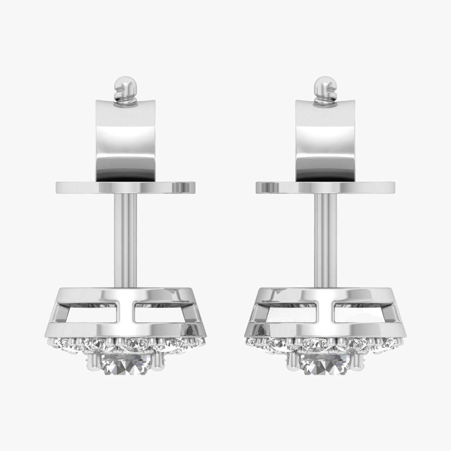 True Union Round Halo Diamond Earrings