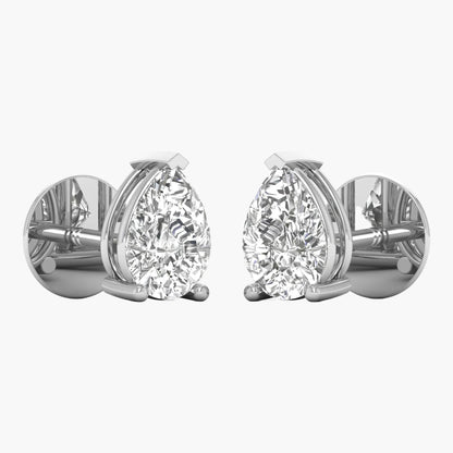 Pair of diamond stud earrings on a white background