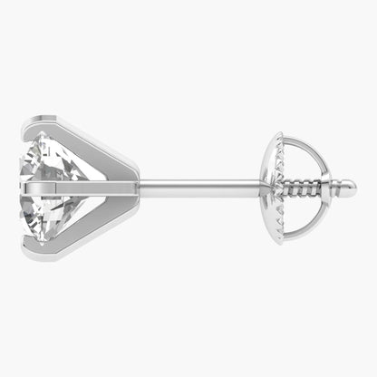 Diamond stud earring on a white background