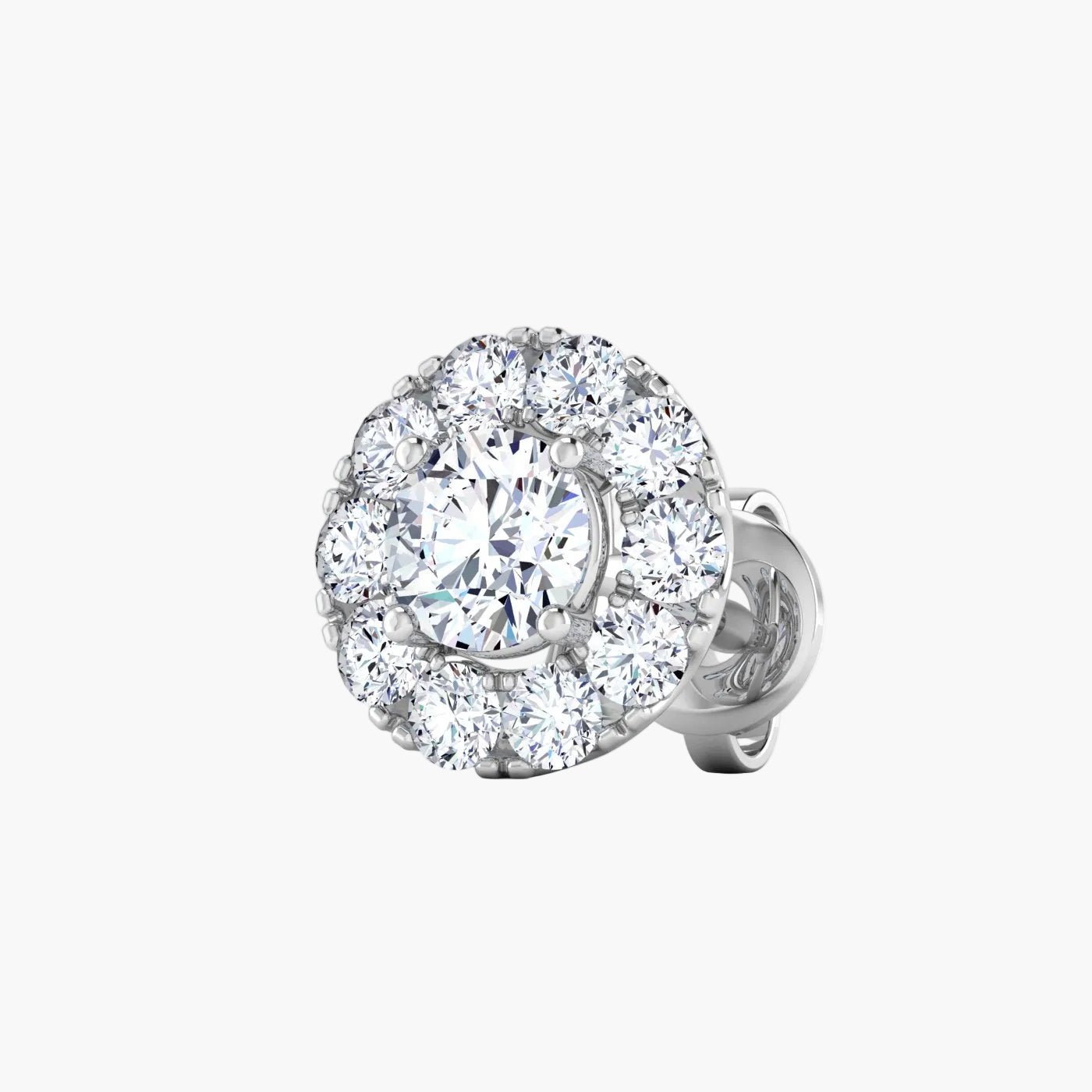 Diamond earring on a white background