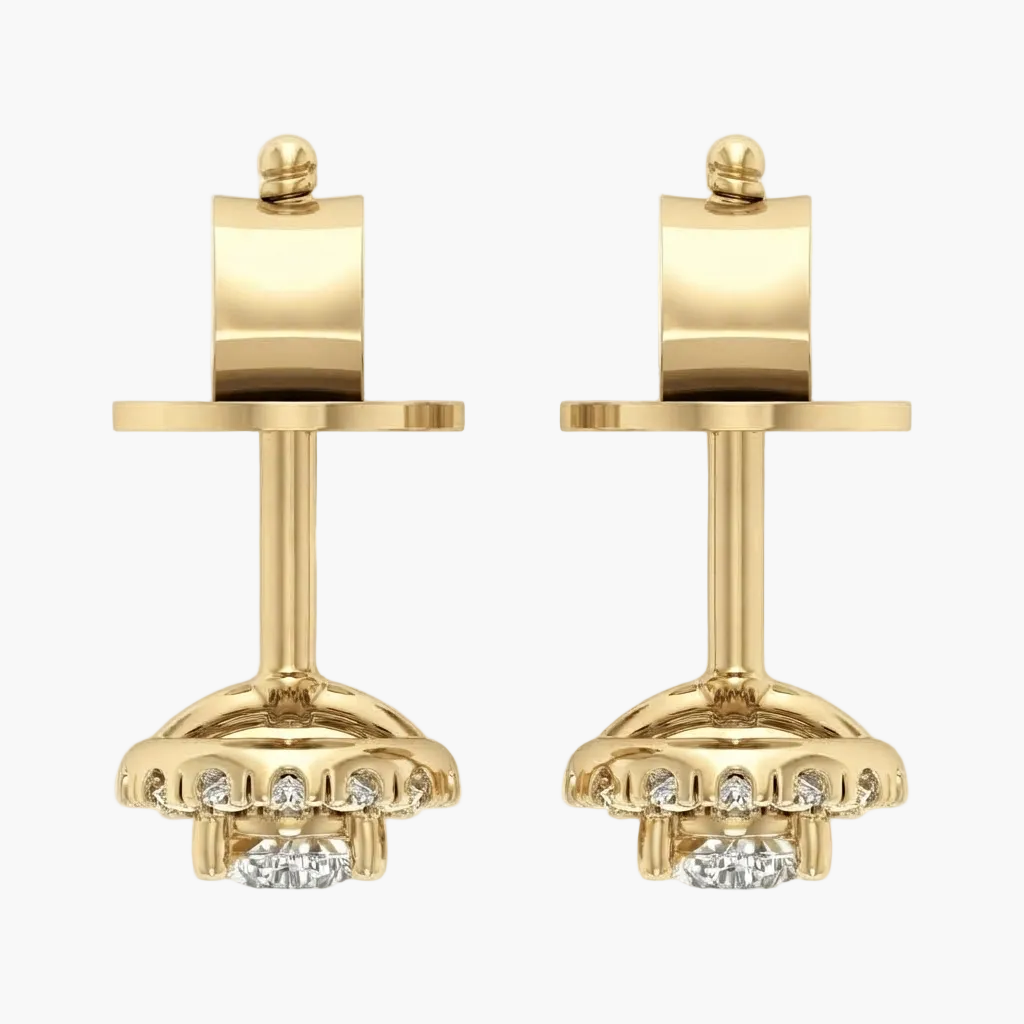 Radiant Drop-Frame Diamond Cluster Earrings
