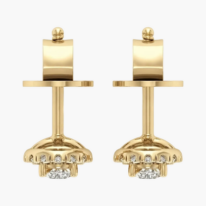Radiant Drop-Frame Diamond Cluster Earrings