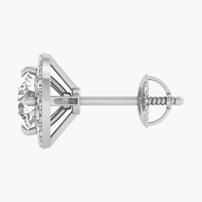Diamond earring on a white background