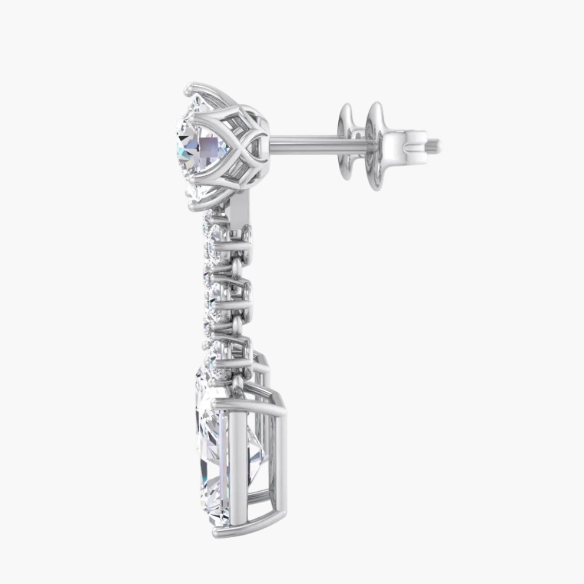 Diamond earring on a white background