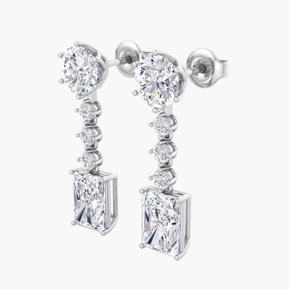 Diamond earrings on a white background