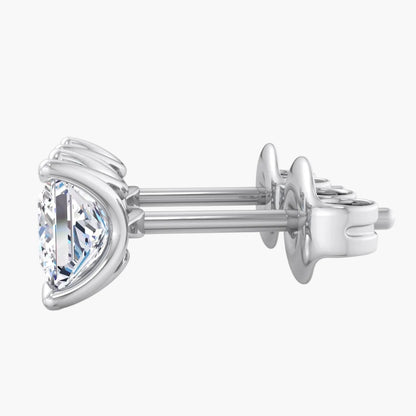 Diamond stud earring on a white background