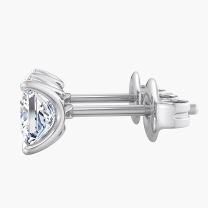Diamond stud earring on a white background