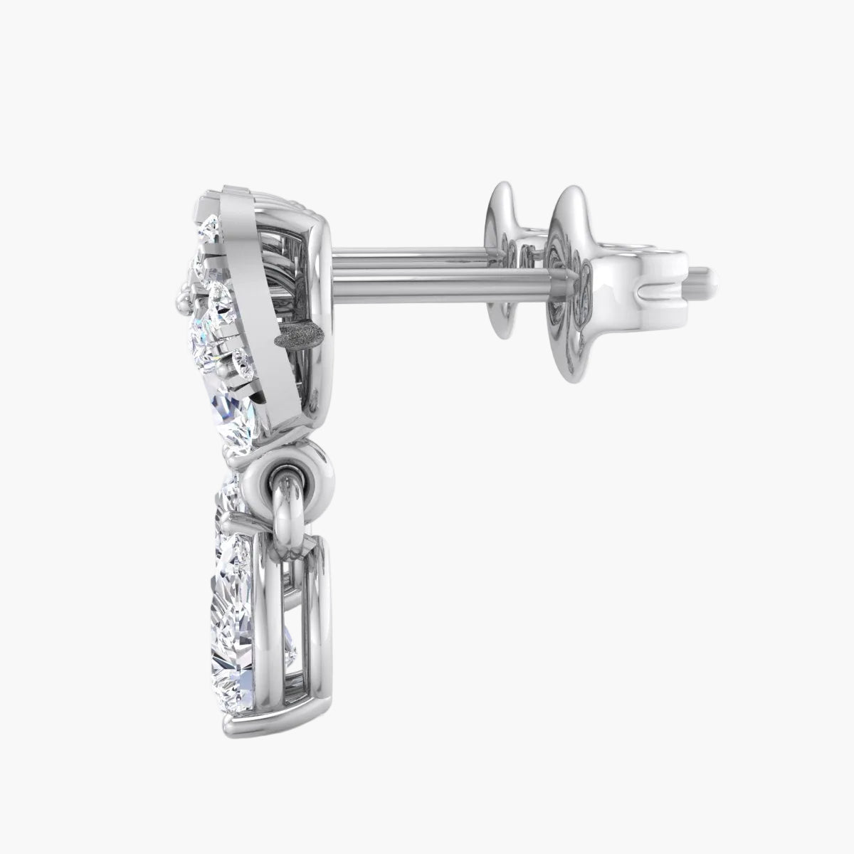 Diamond earring on a white background