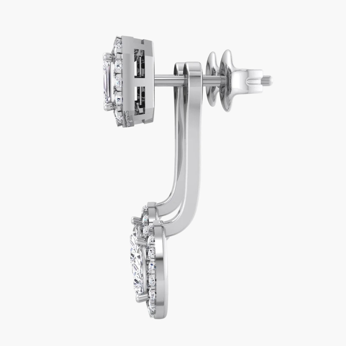 Diamond earring on a white background