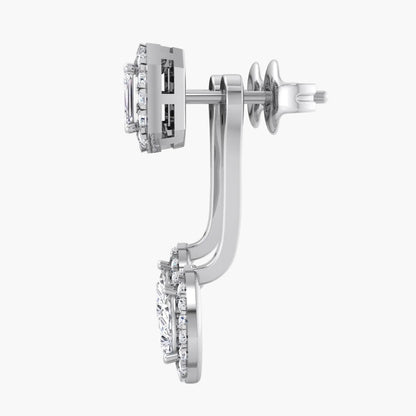 Diamond earring on a white background