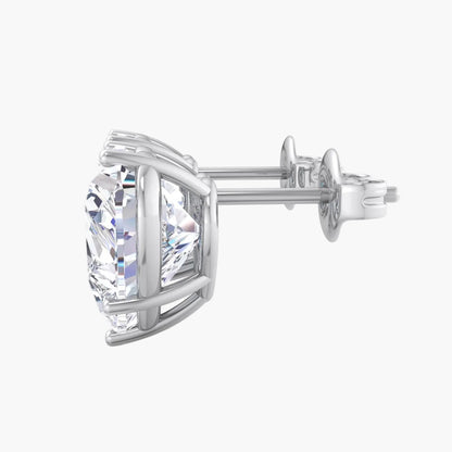 Diamond stud earring on a white background