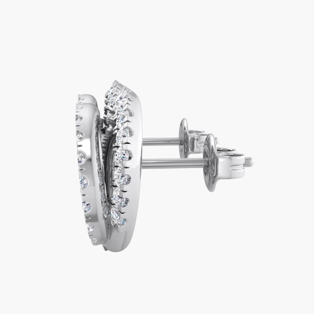 Diamond earrings on a white background