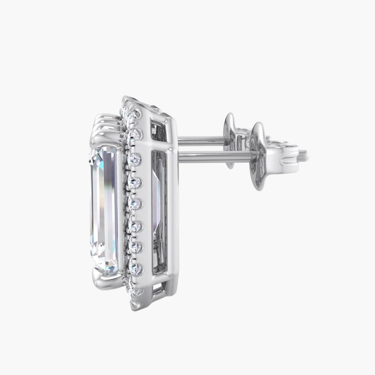 Diamond earring on a white background