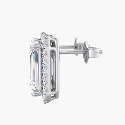 Diamond earring on a white background