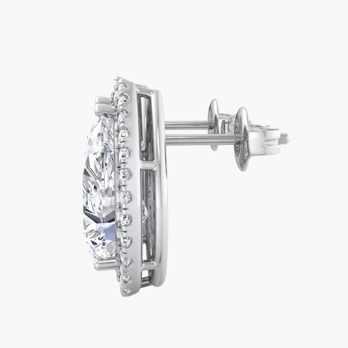 Diamond earring on a white background