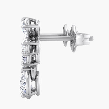 Diamond earring on a white background