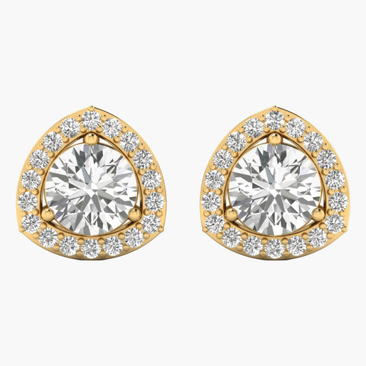 Triangle Halo Diamond Earrings