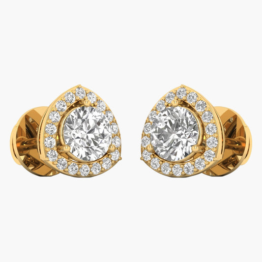 Triangle Halo Diamond Earrings