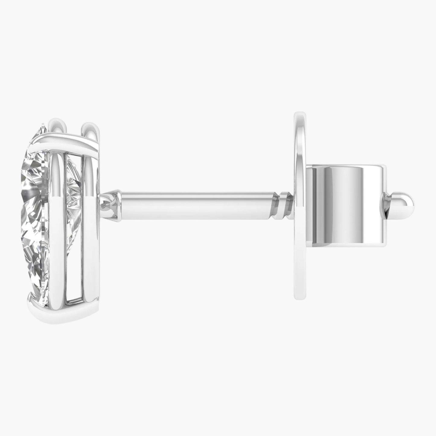 Diamond stud earring on a white background