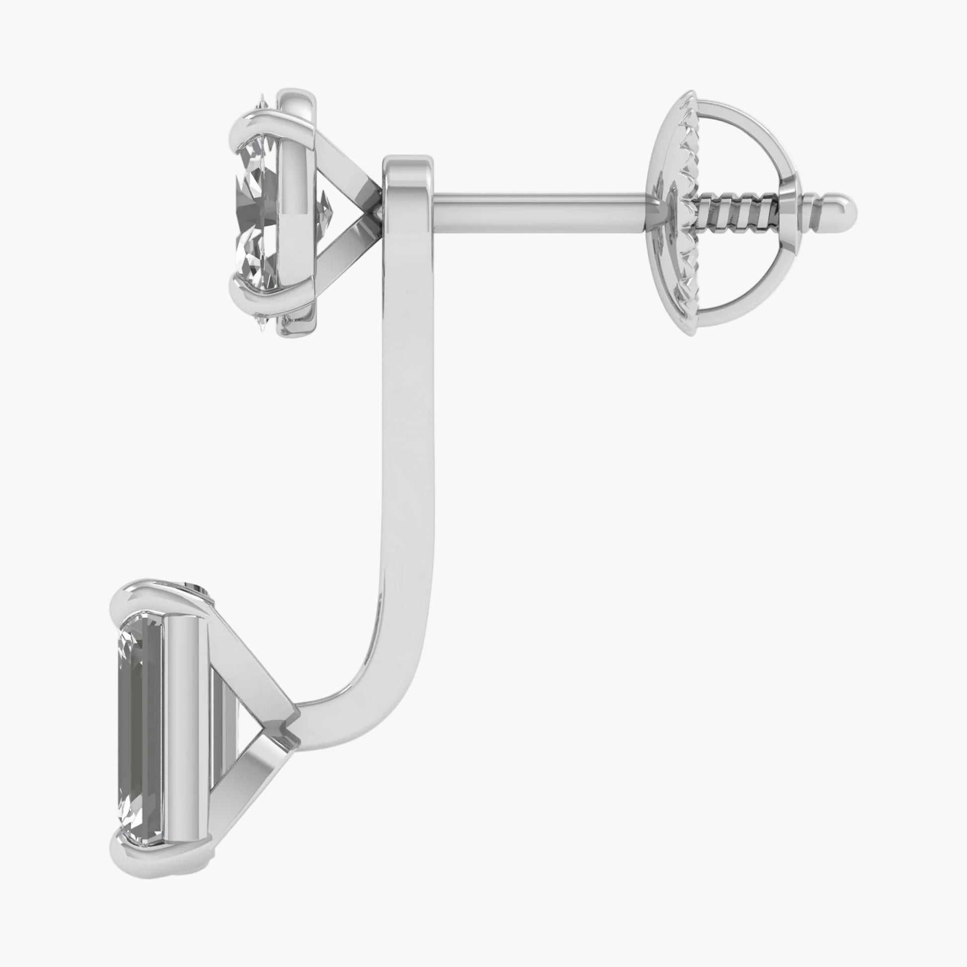 Diamond earring on a white background