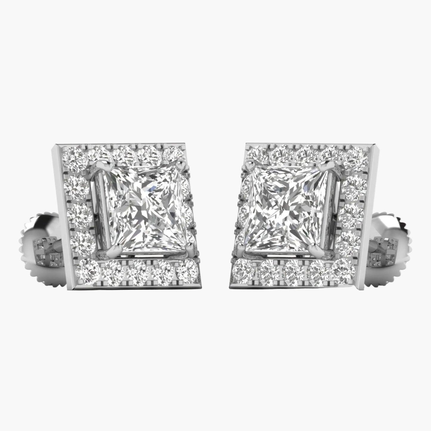 Diamond earrings with a white background