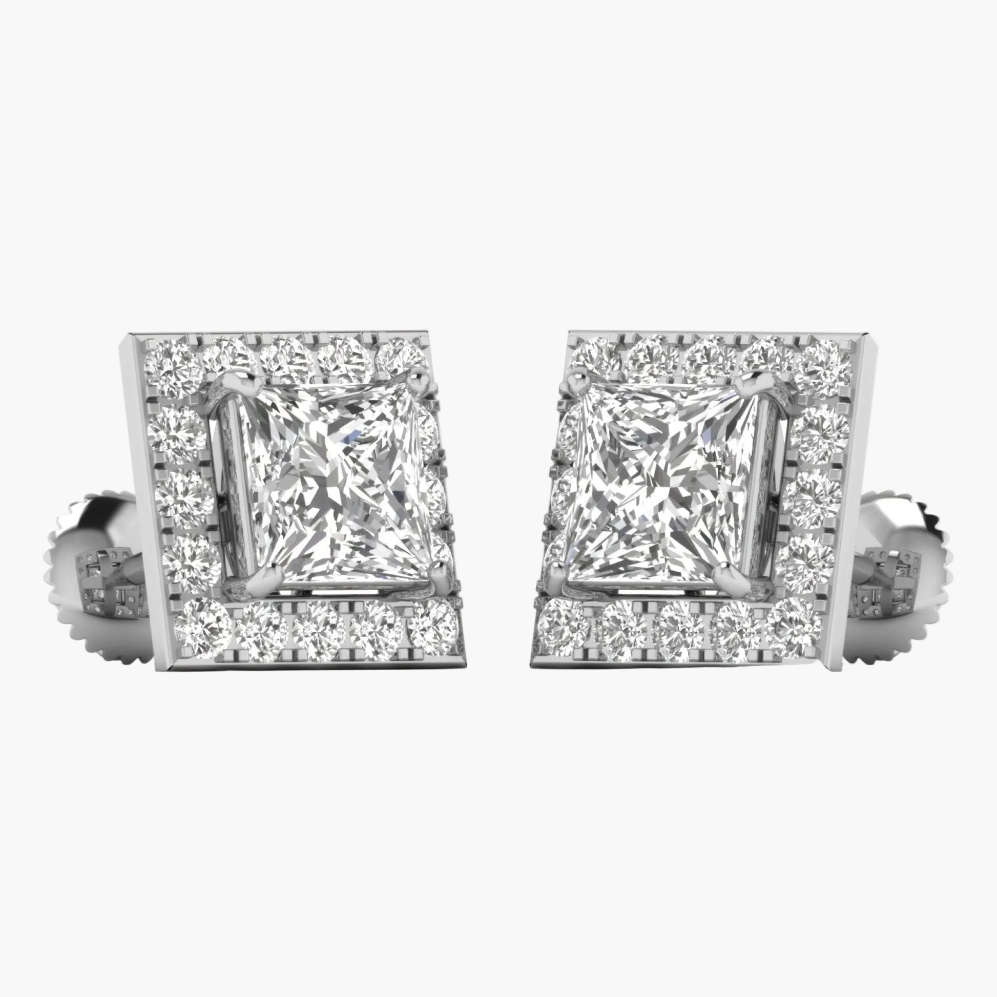 Diamond earrings with a white background