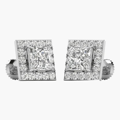 Diamond earrings with a white background