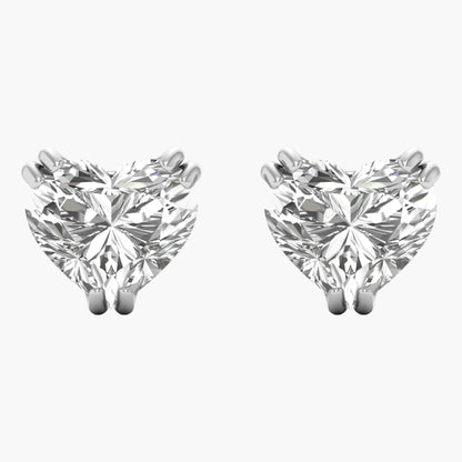 Pair of diamond stud earrings on a white background