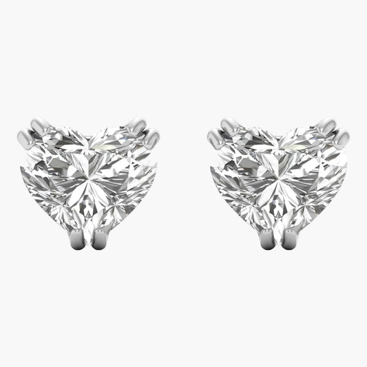 Pair of diamond stud earrings on a white background